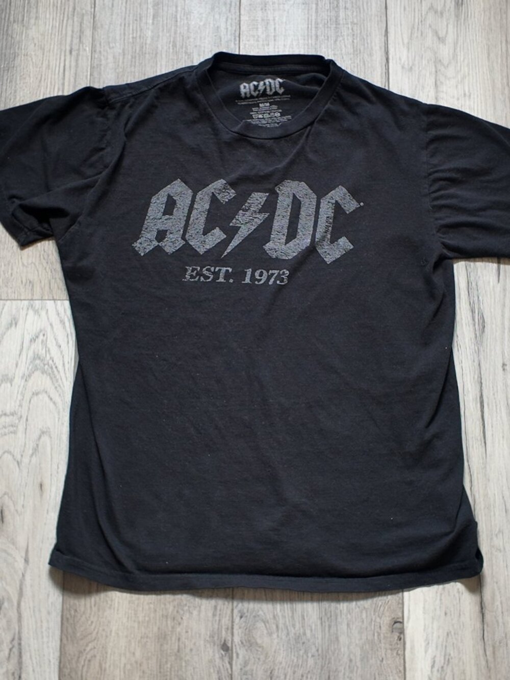 AC/DC Band Graphic Tee Shirt Men's Size Medium Black Est 1973 Rock Concert